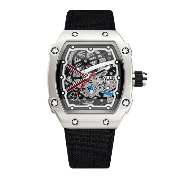 Hollow Barrel Quartz Watch For Men Fashion Sports Personalized Top Brand Luminous Calendar Nylon Strap Men Watch Reloj Hombre